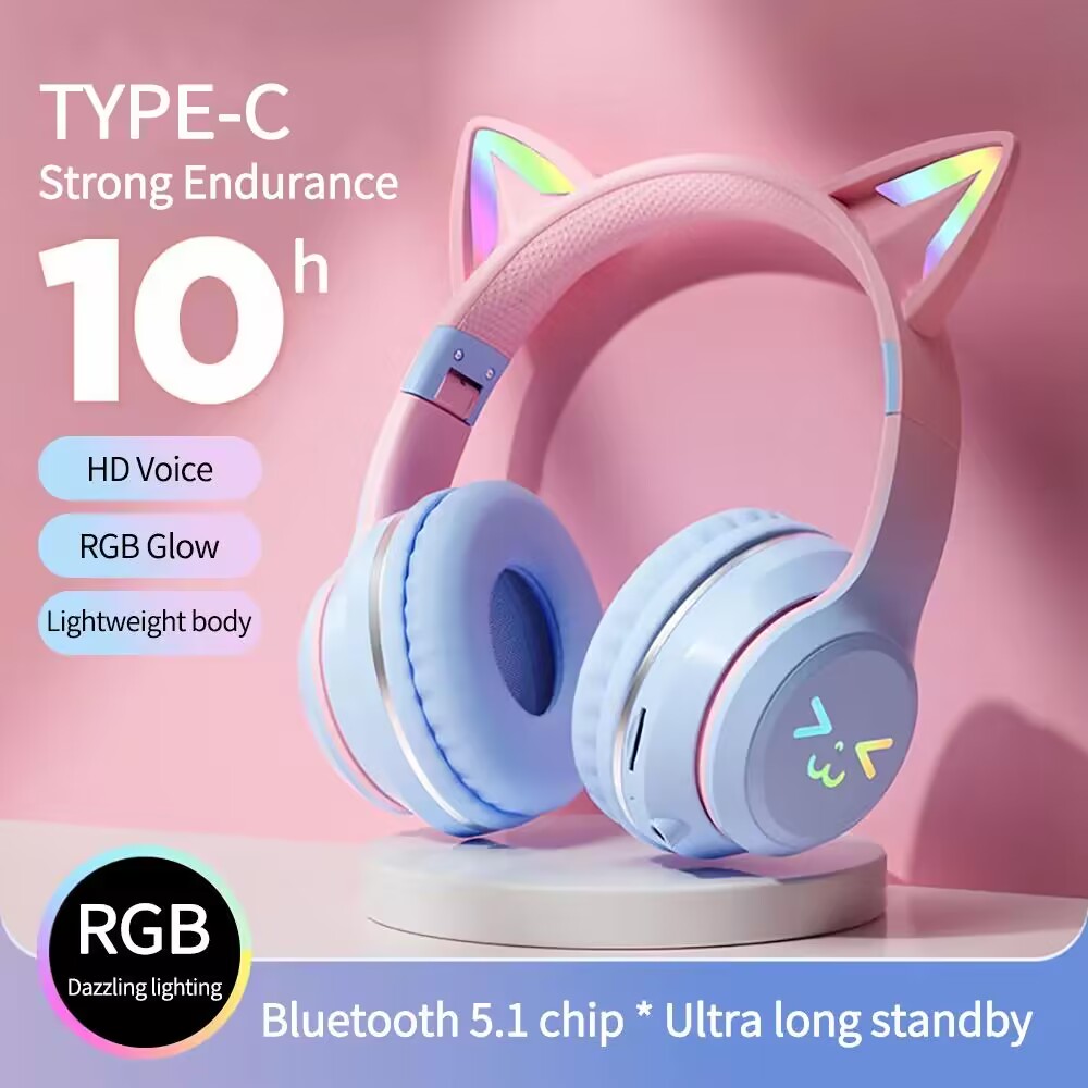 Gaming Headset With Mic Rgb - Rgb brilho fones de ouvido sem