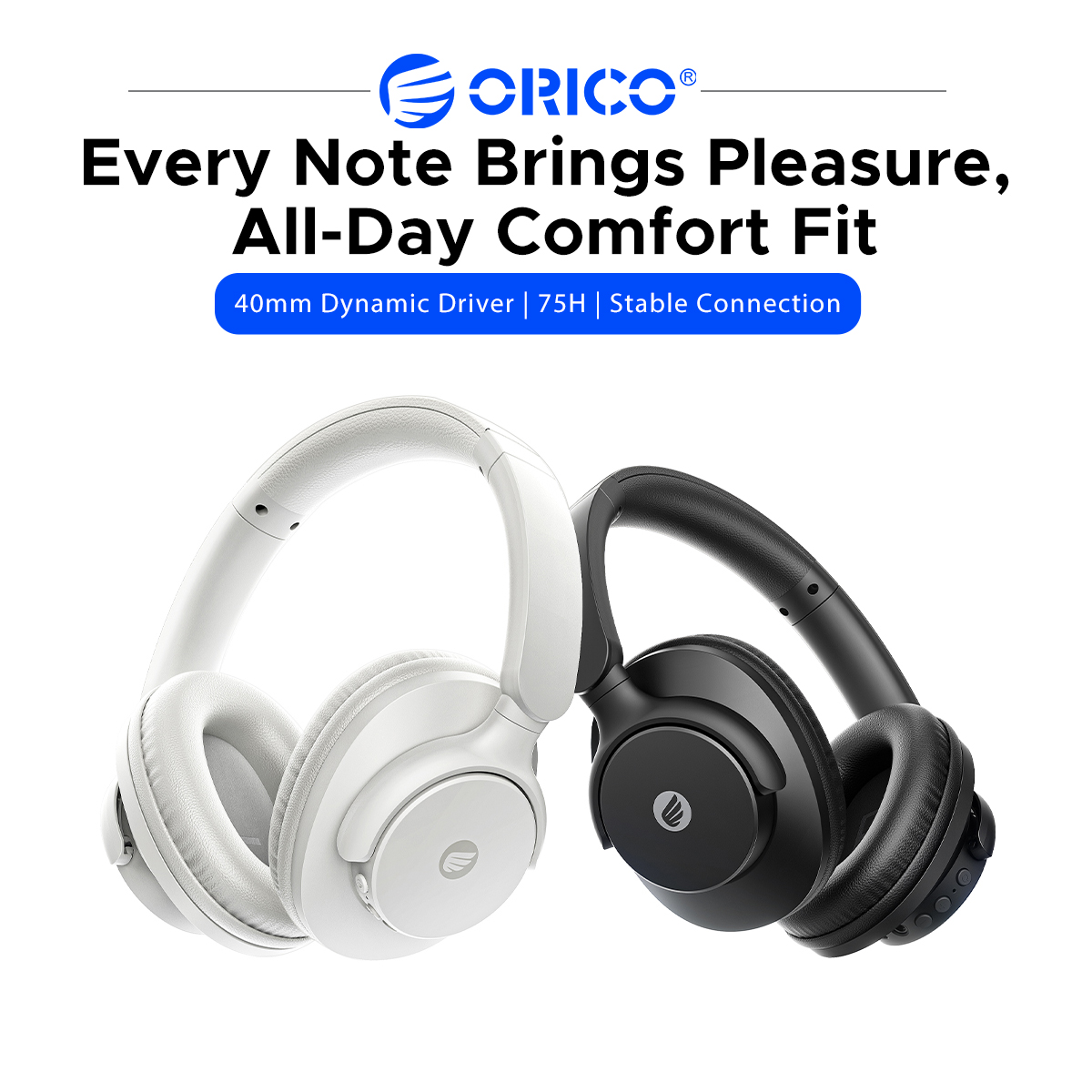 Anc Wireless Over Ear Headphones - Fones de Ouvido Bluetooth ORICO Sem