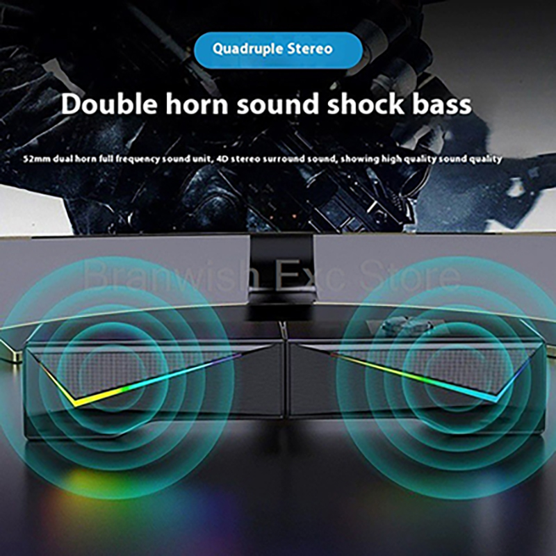 2x2.5w alto-falante do computa - Rgb Computer Soundbar For Pc avaliação e preço
