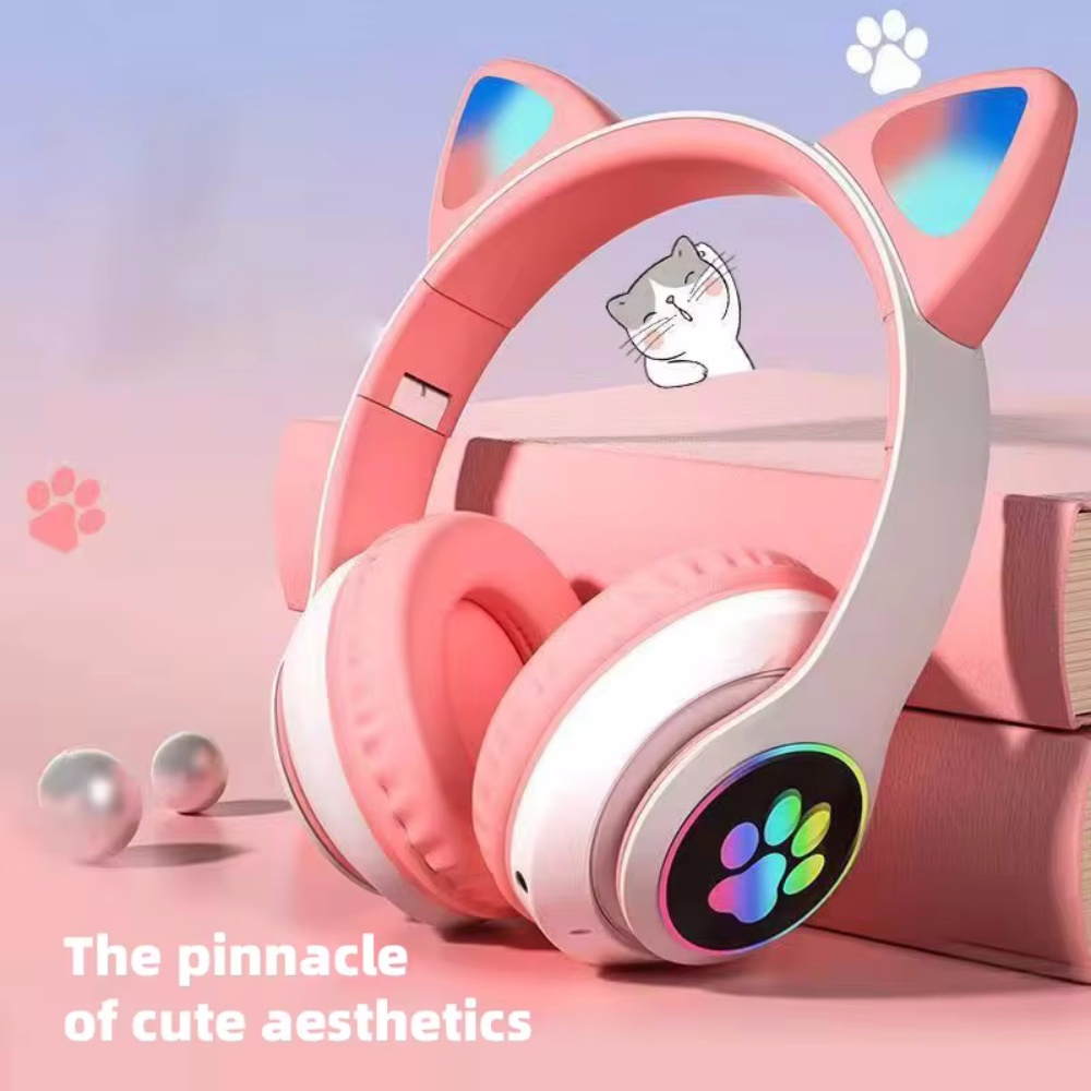 Bonito gato orelha bluetooth f - Cat Ear Bluetooth Headset Led avaliação e preço