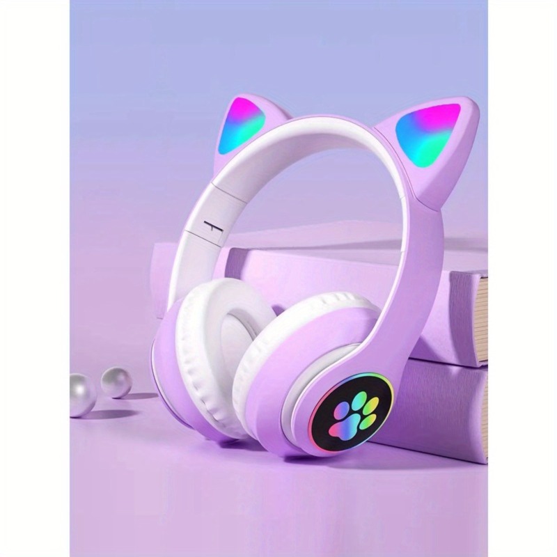 Nova luz de flash bonito orelh - Cat Ear Bluetooth Headset Led avaliação e preço