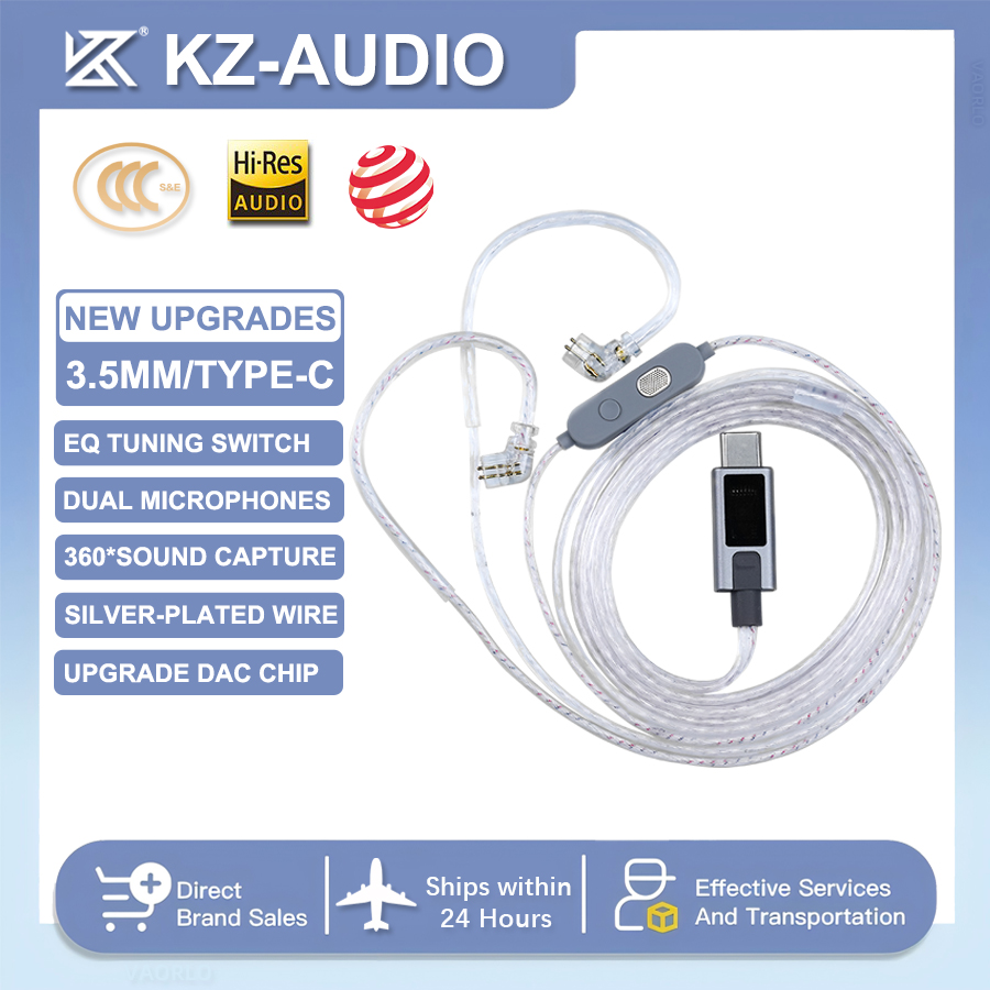 Cabo de fone de ouvido KZ M2 c - Type C Wired Earphones With Mic avaliação e preço